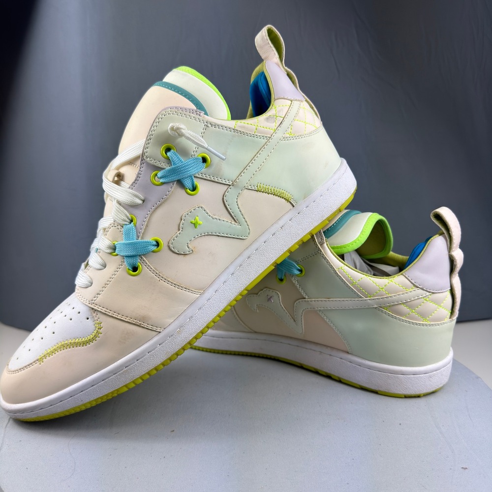 SIA Collective Low Top Sneakers Mens Size 14 Cream Lime Mint Streetwear Rare